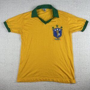 Football shirt soccer FC Brazil Brasil Home Campea jersey 80's Mens Sz 10 (Read)